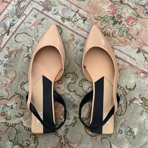 Zara slingback pointed toe flats . Size 8.5/40 never worn